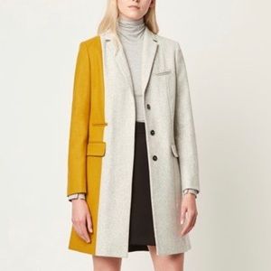 FRENCH CONNECTION COLOR BLOCK WOOL COAT
